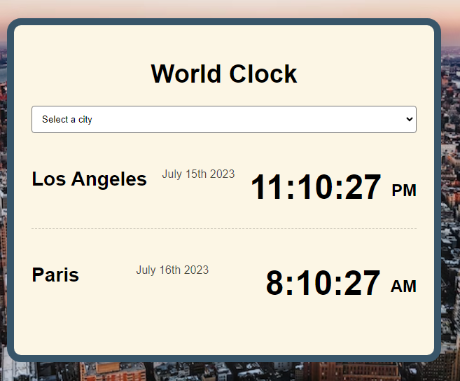 world clock project